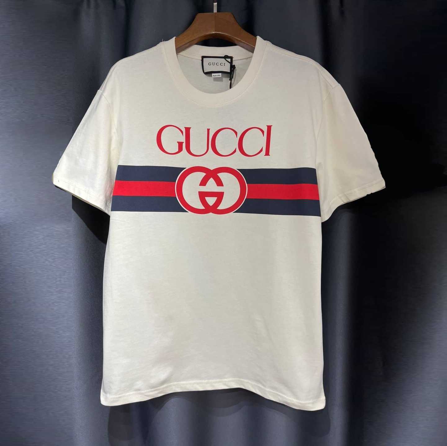 GUCCI INTERLOCKING G COTTON T-SHIRT เสื้อยืดคอกลมแขนสั้น แบรนด์กุชชี่