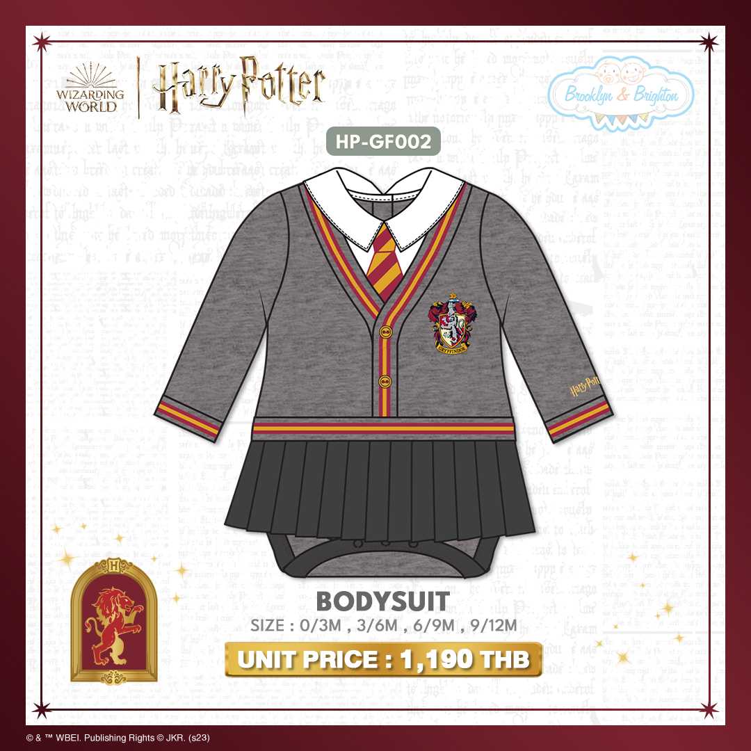 Harry Potter - Gryffindor Bodysuit Girl - HP-GF002 - บอดี้สูทเด็กหญิงแฮร์รี่ พอตเตอร์ ขายดีตลอดกาล
