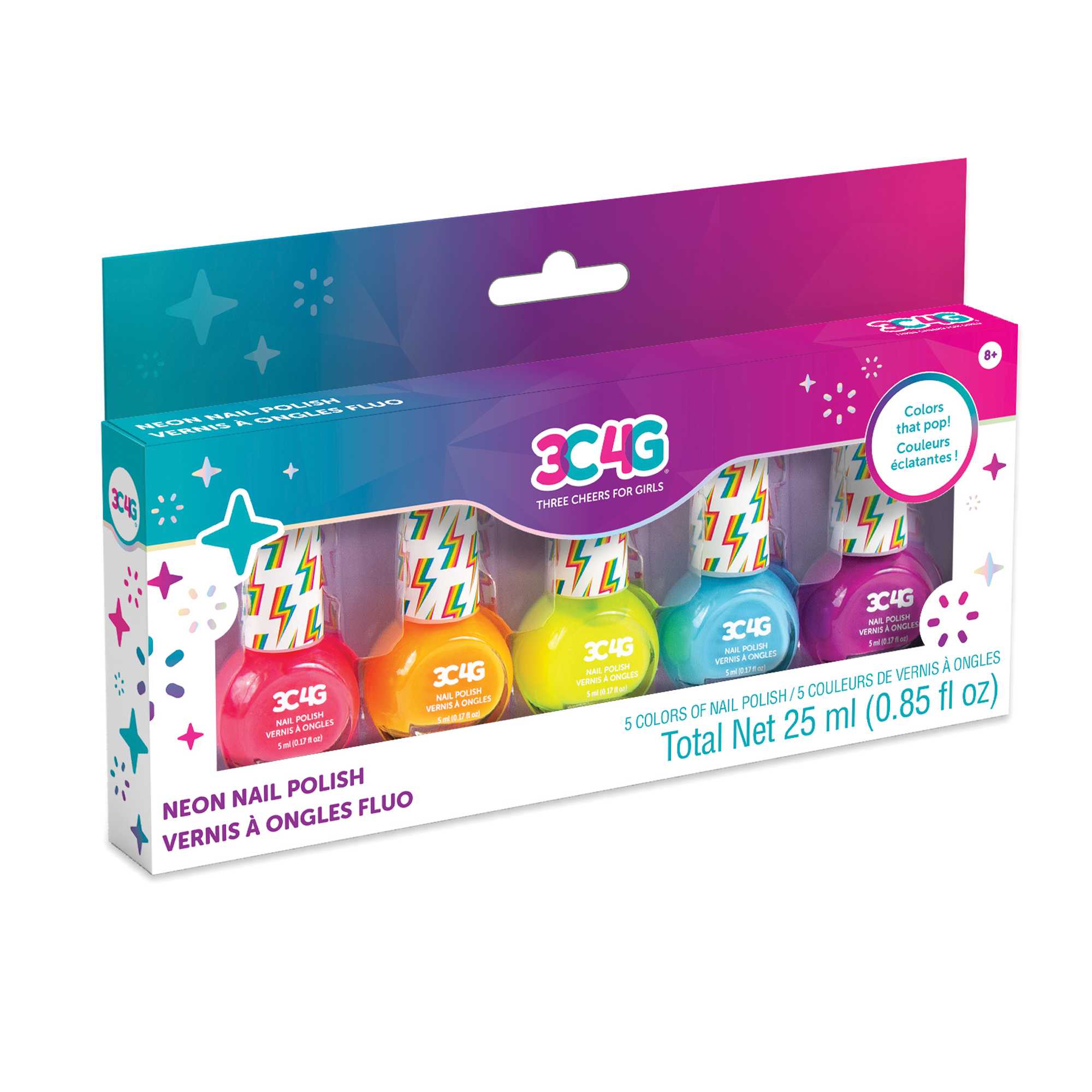 3C4G  Neon Nail Polish 5 Pack