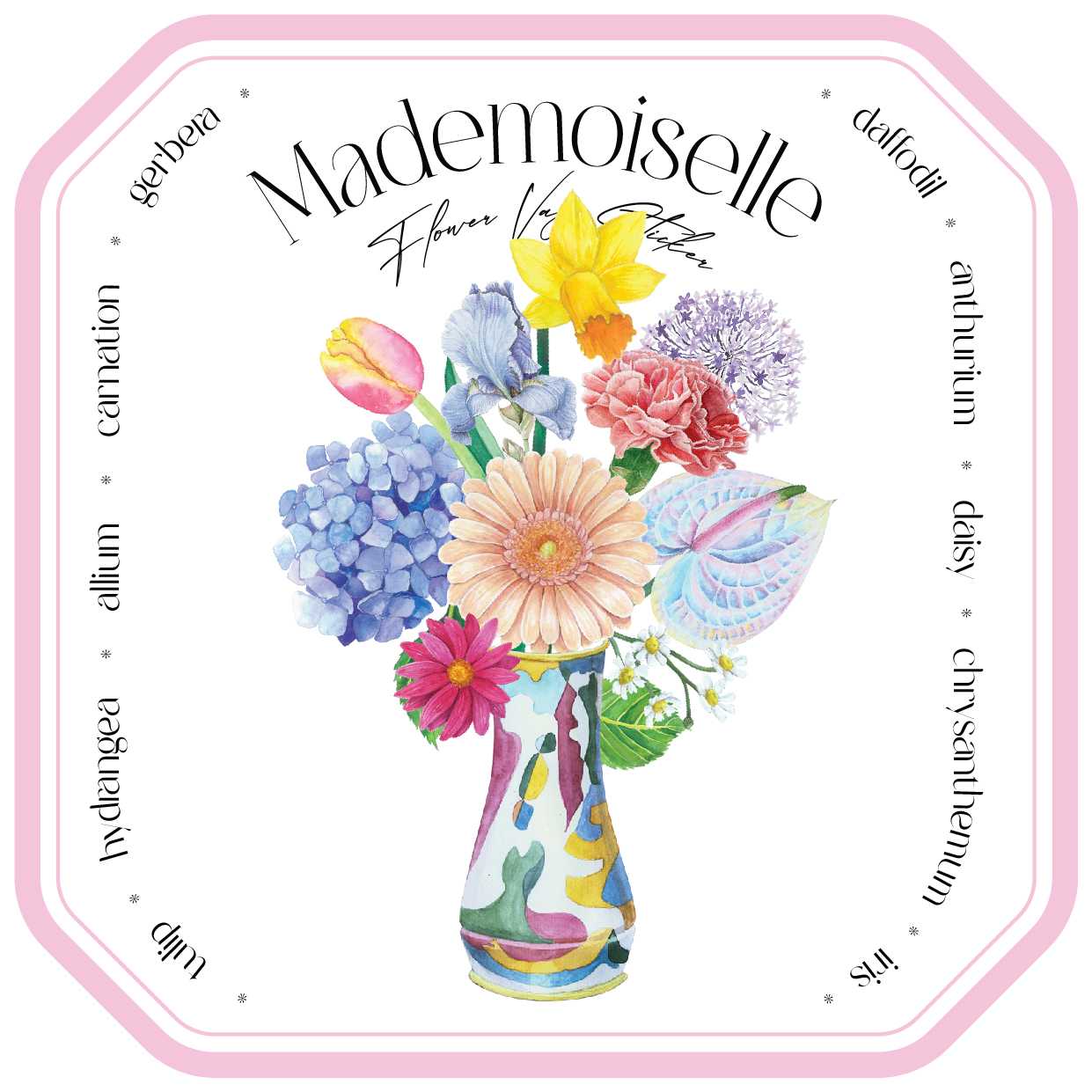 ttq flower vase sticker set - mademoiselle