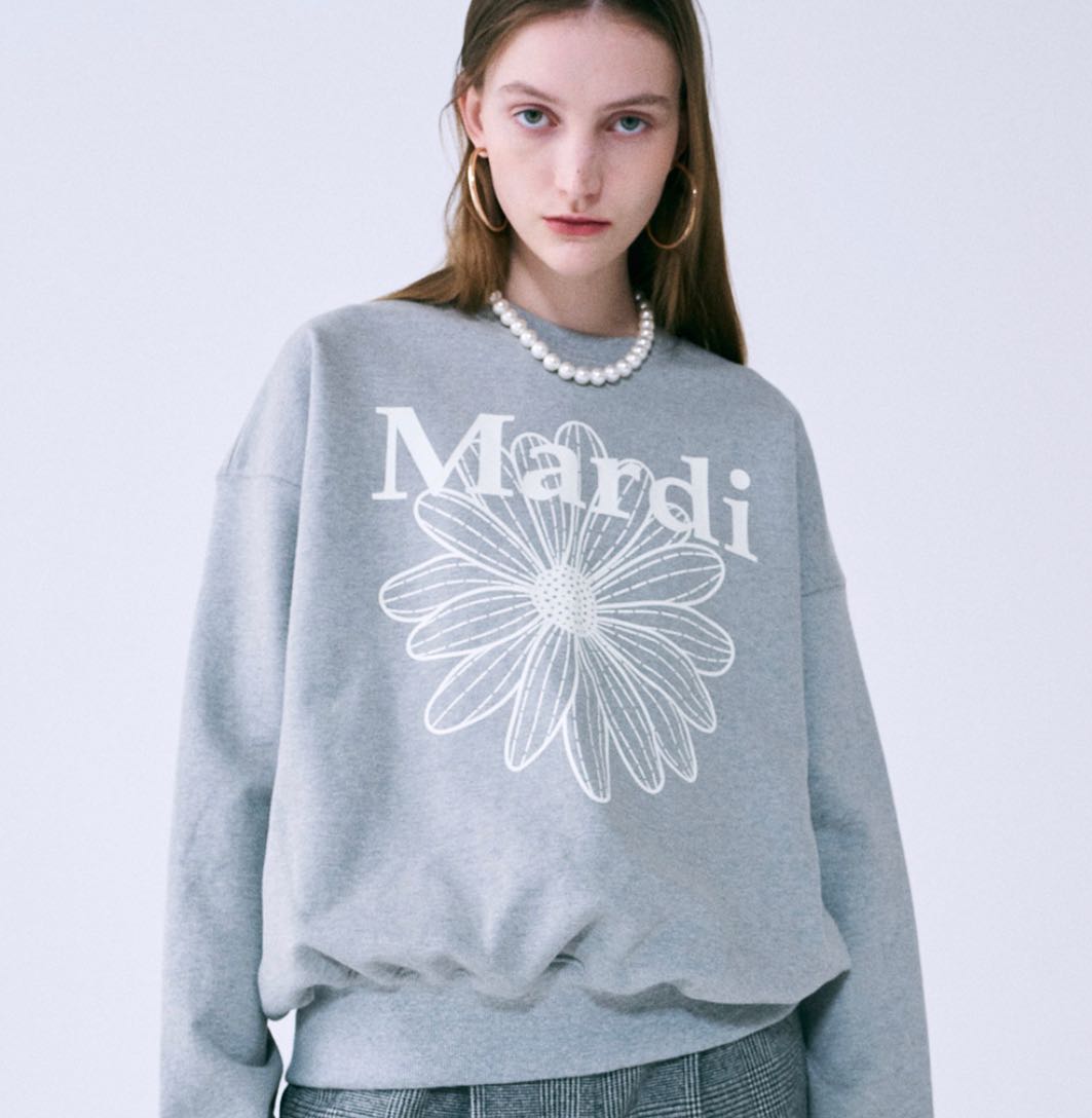 [PRE-ORDER] MARDI SWEATSHIRT FLOWERMARDI_GREY IVORY