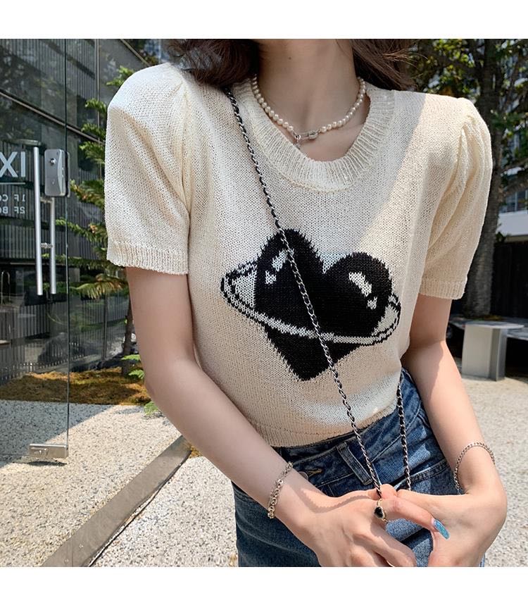 SAY APPAREL: Heartbeat see-thru knit top