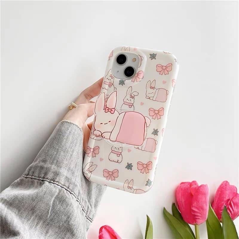 สอบถามก่อนกดสั่ง เคสกระต่าย เคสผิวเงา ขาว ชมพู ไอริง griptok holder TPU เคสนิ่ม เคสไอโฟน เคสiPhone