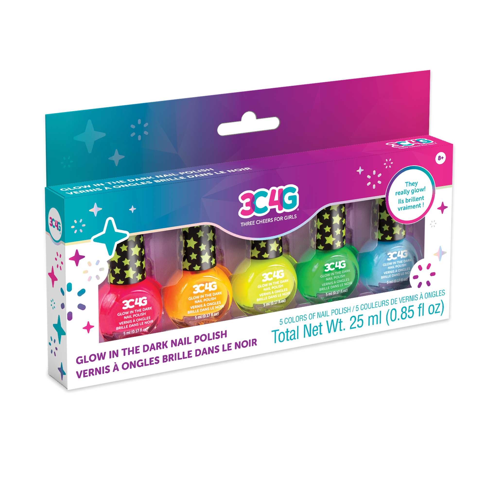 3C4G  Glow In The Dark 5 Pk Nail Polish