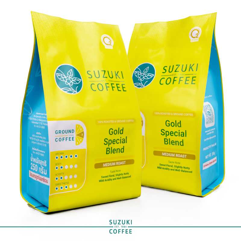 [แพ็คคู่] กาแฟคั่วบด Gold Special Blend คั่วกลาง