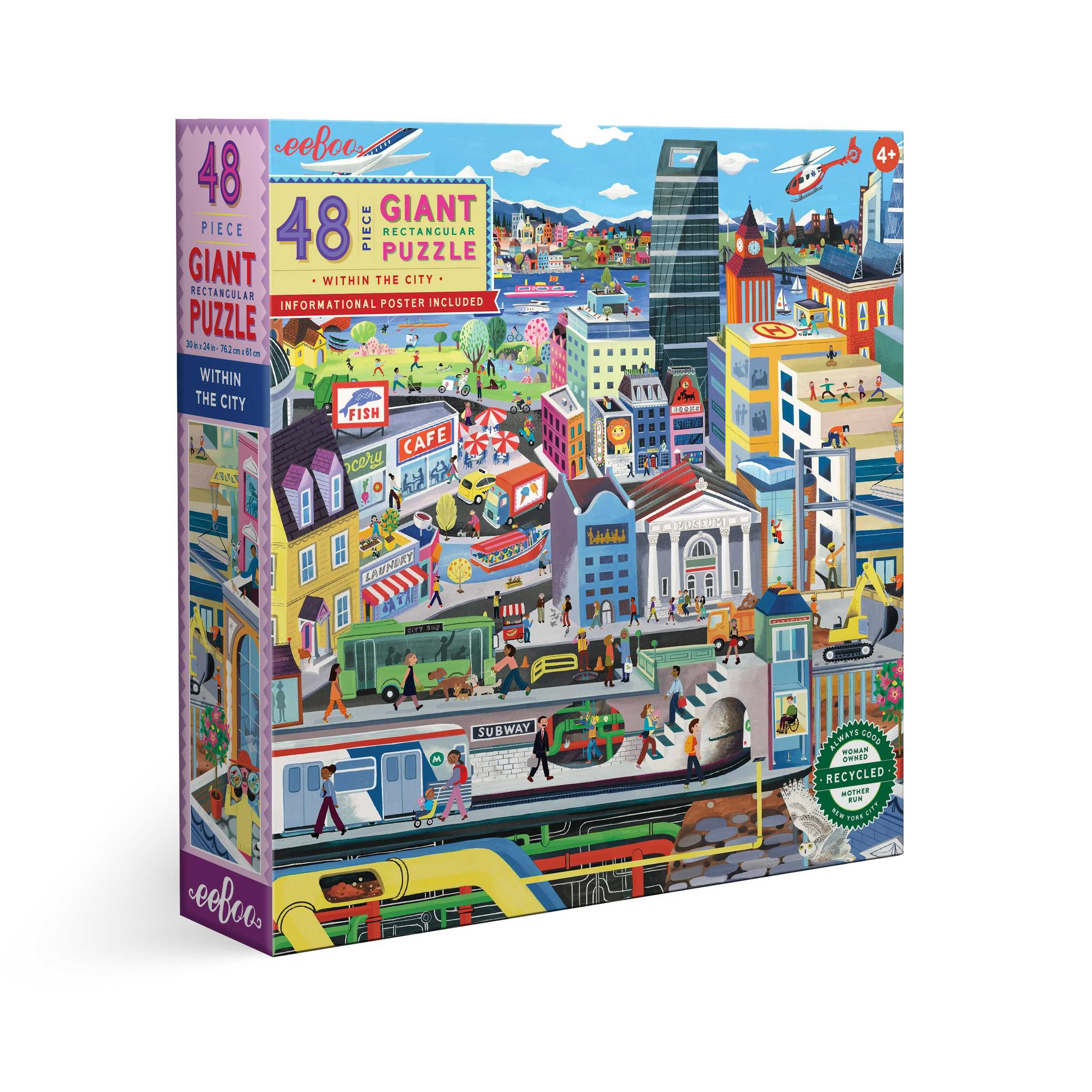 eeboo Within the City 48 Pc Giant Puzzle