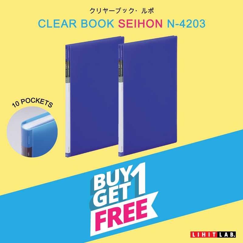 ซื้อ 1 แถม 1 !!! LIHIT Clear Holder Seihon A4 (แฟ้มโชว์เอกสาร 10 ซอง) N-4203