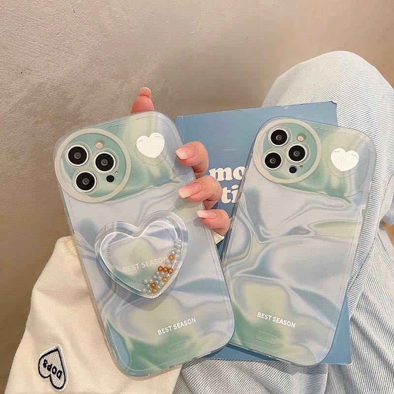 สอบถามก่อนกดสั่ง เคสสีเขียว เคสหัวใจ ไอริง holder griptok เคสไล่สี นิ่ม ผิวด้าน เคสไอโฟน เคสiphone