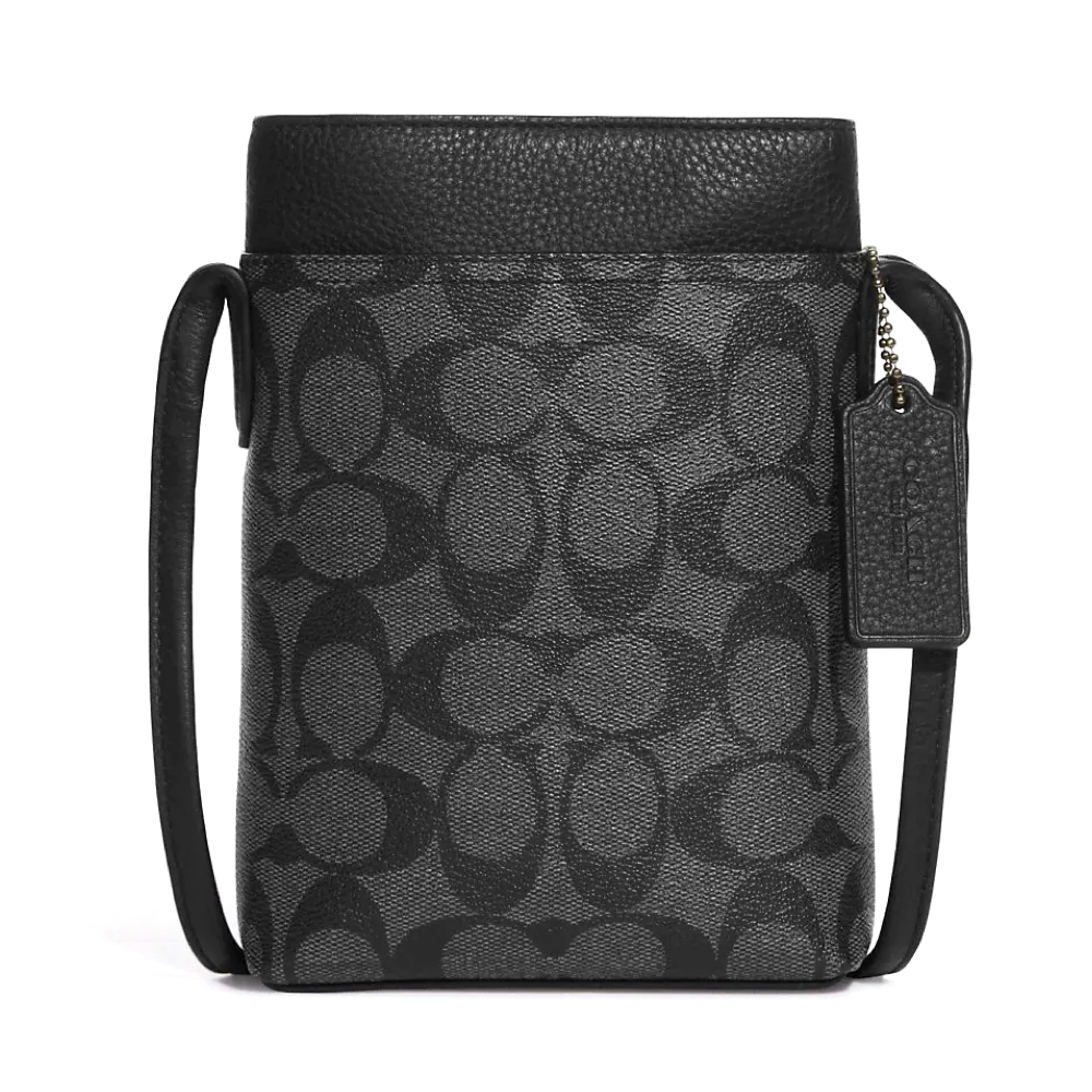 COACH แท้ COACH CB911 Men/ Women Hudson Phone Lanyard In Signature Signature Coated Canvas Black