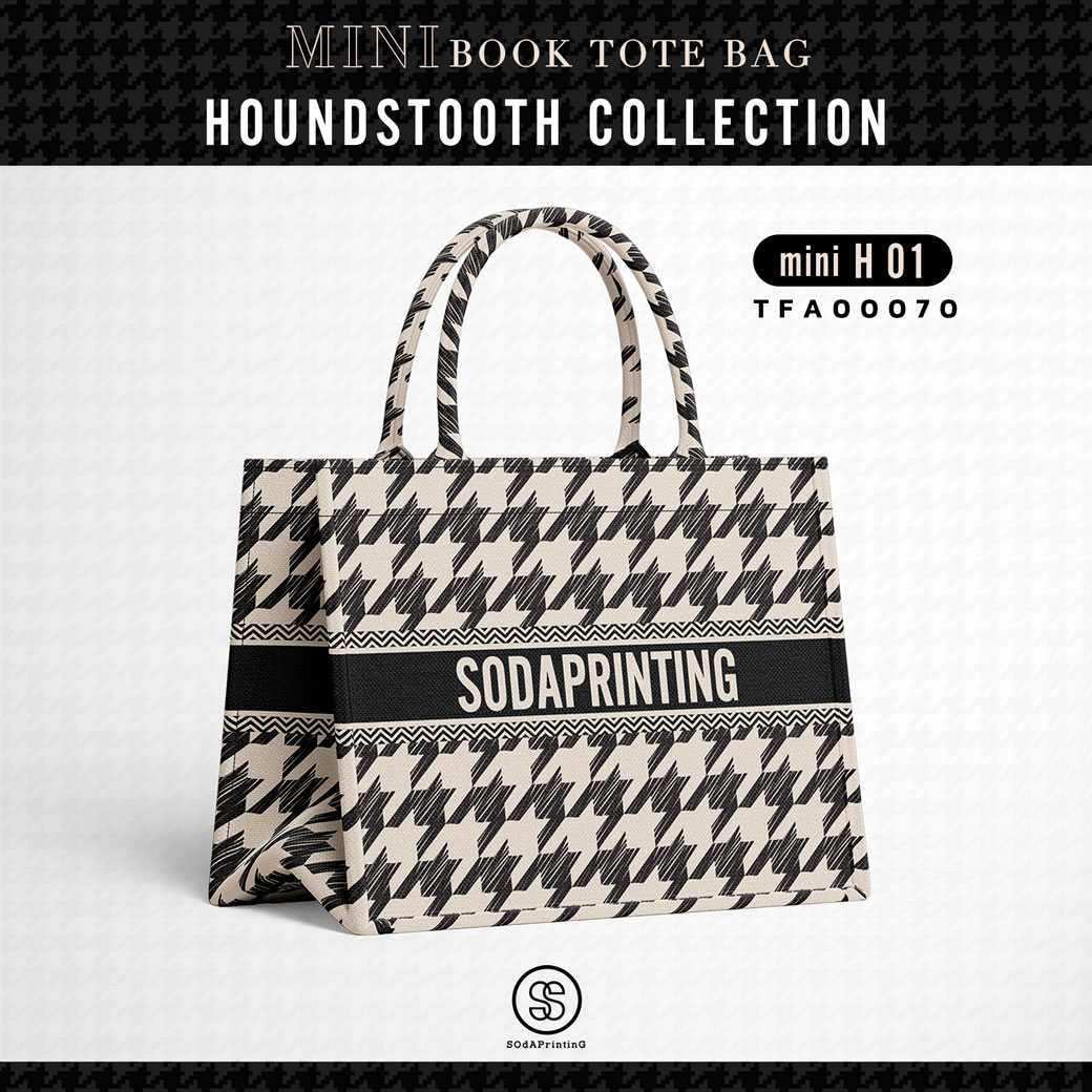 Mini Book tote bag HOUNDSTOOTH COLLECTION รหัส TFA00070 #ใส่ชื่อได้ #SOdAbag
