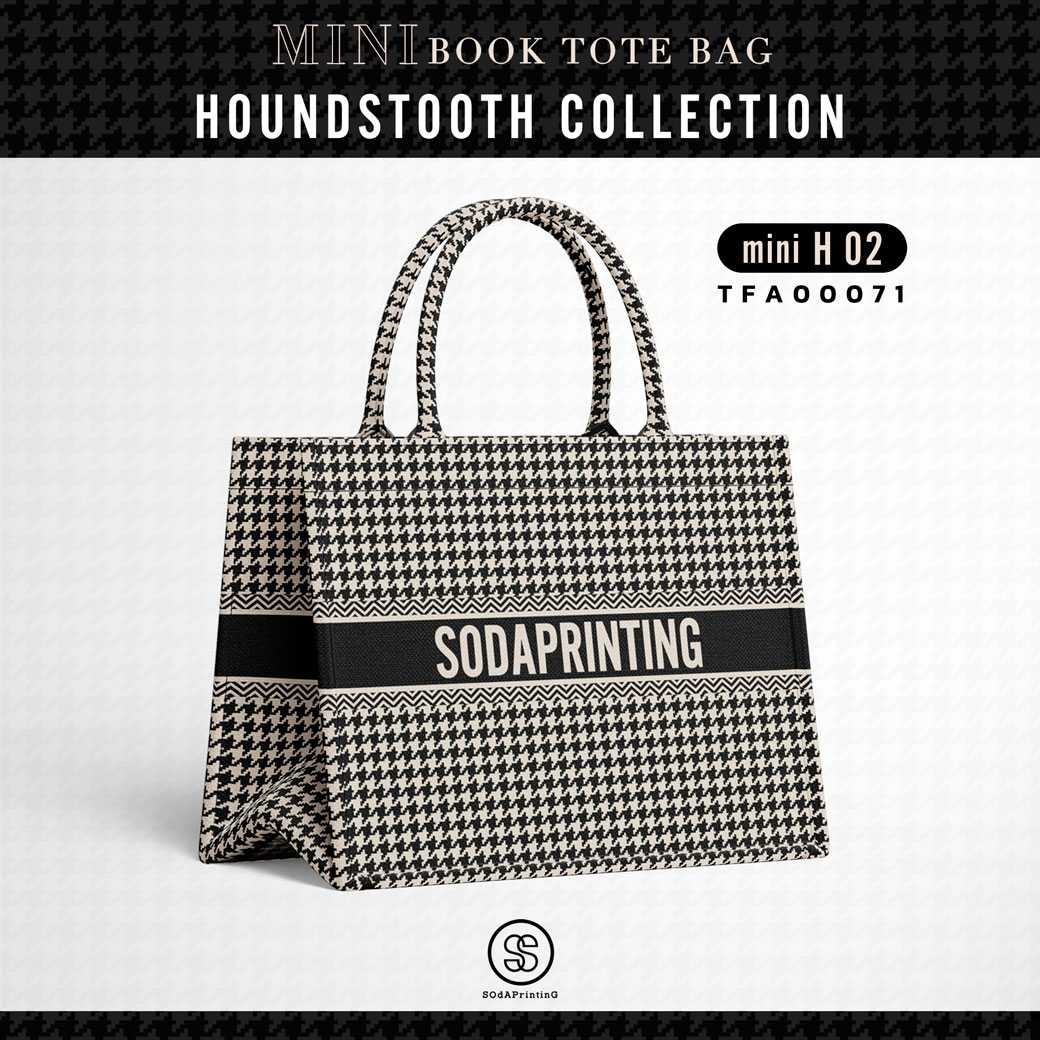 Mini Book tote bag HOUNDSTOOTH COLLECTION รหัส TFA00071 #ใส่ชื่อได้ #SOdAbag