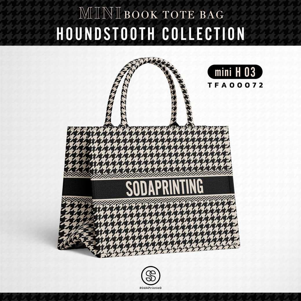 Mini Book tote bag HOUNDSTOOTH COLLECTION รหัส TFA00072 #ใส่ชื่อได้ #SOdAbag
