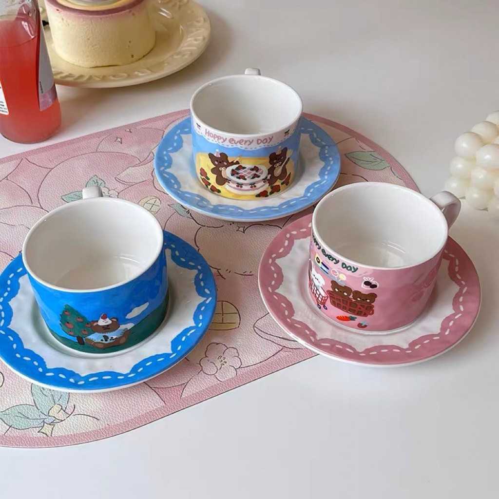 ชุดแก้วกาแฟน้องหมี 𝗛𝗮𝗽𝗽𝘆 𝗲𝘃𝗲𝗿𝘆𝗱𝗮𝘆 Twinnies Decor