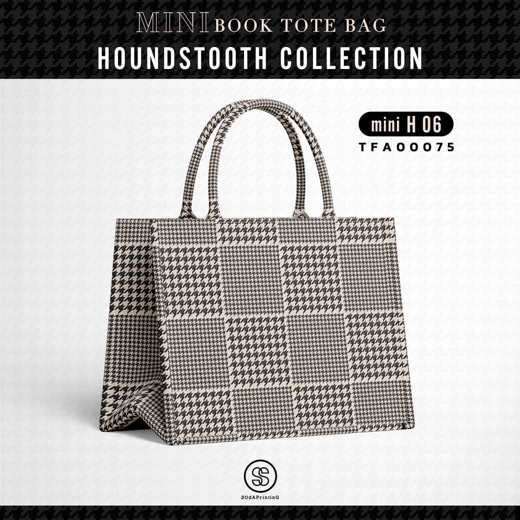 Mini Book tote bag HOUNDSTOOTH COLLECTION รหัส TFA00075 #ไม่ใส่ชื่อ #SOdAbag