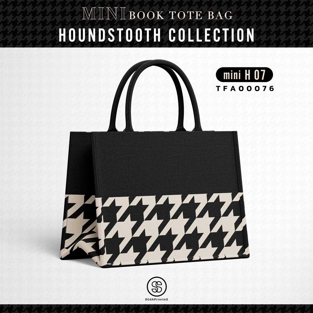 Mini Book tote bag HOUNDSTOOTH COLLECTION รหัส TFA00076 #ไม่ใส่ชื่อ #SOdAbag