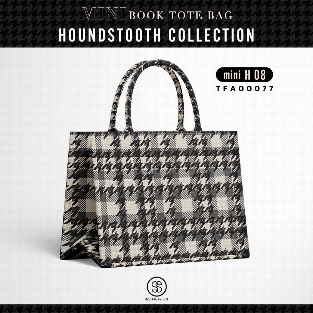 Mini Book tote bag HOUNDSTOOTH COLLECTION รหัส TFA00077 #ไม่ใส่ชื่อ #SOdAbag