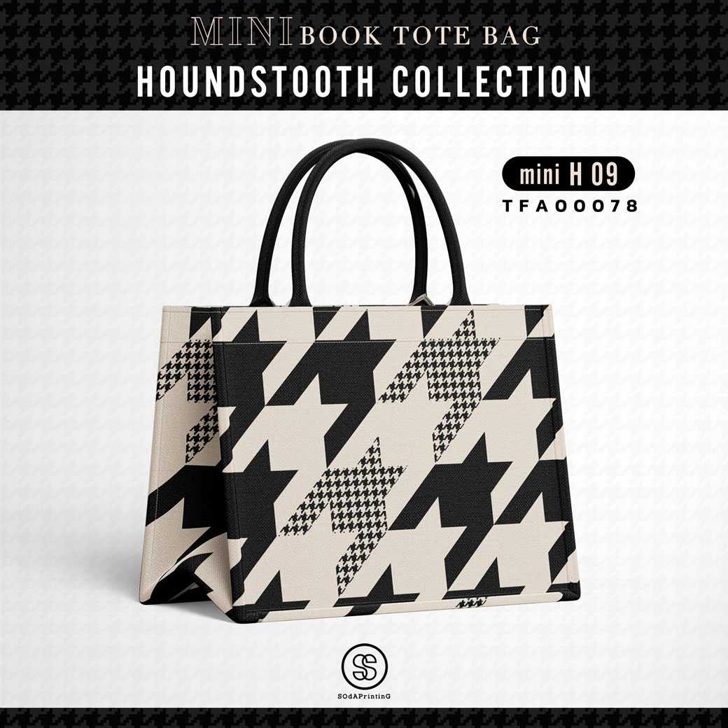 Mini Book tote bag HOUNDSTOOTH COLLECTION รหัส TFA00078 #ไม่ใส่ชื่อ #SOdAbag