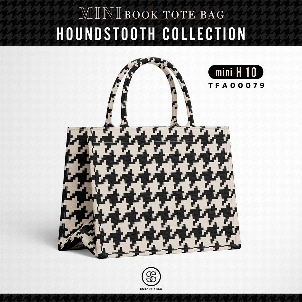 Mini Book tote bag HOUNDSTOOTH COLLECTION รหัส TFA00079 #ไม่ใส่ชื่อ #SOdAbag