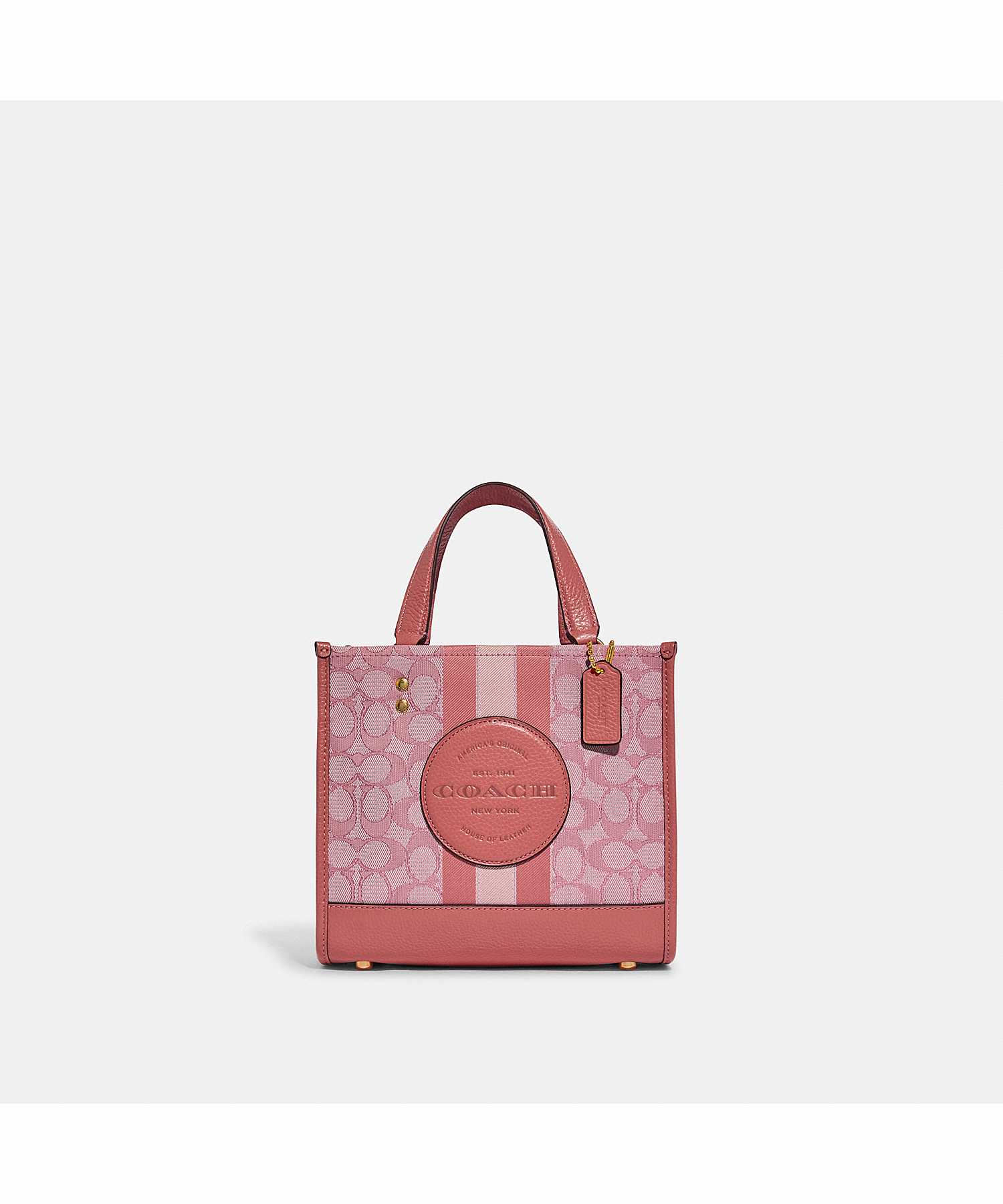COACH DEMPSEY TOTE 22 IN SIGNATURE JACQUARD WITH STRIPE AND COACH PATCH C8417 IMTVT
