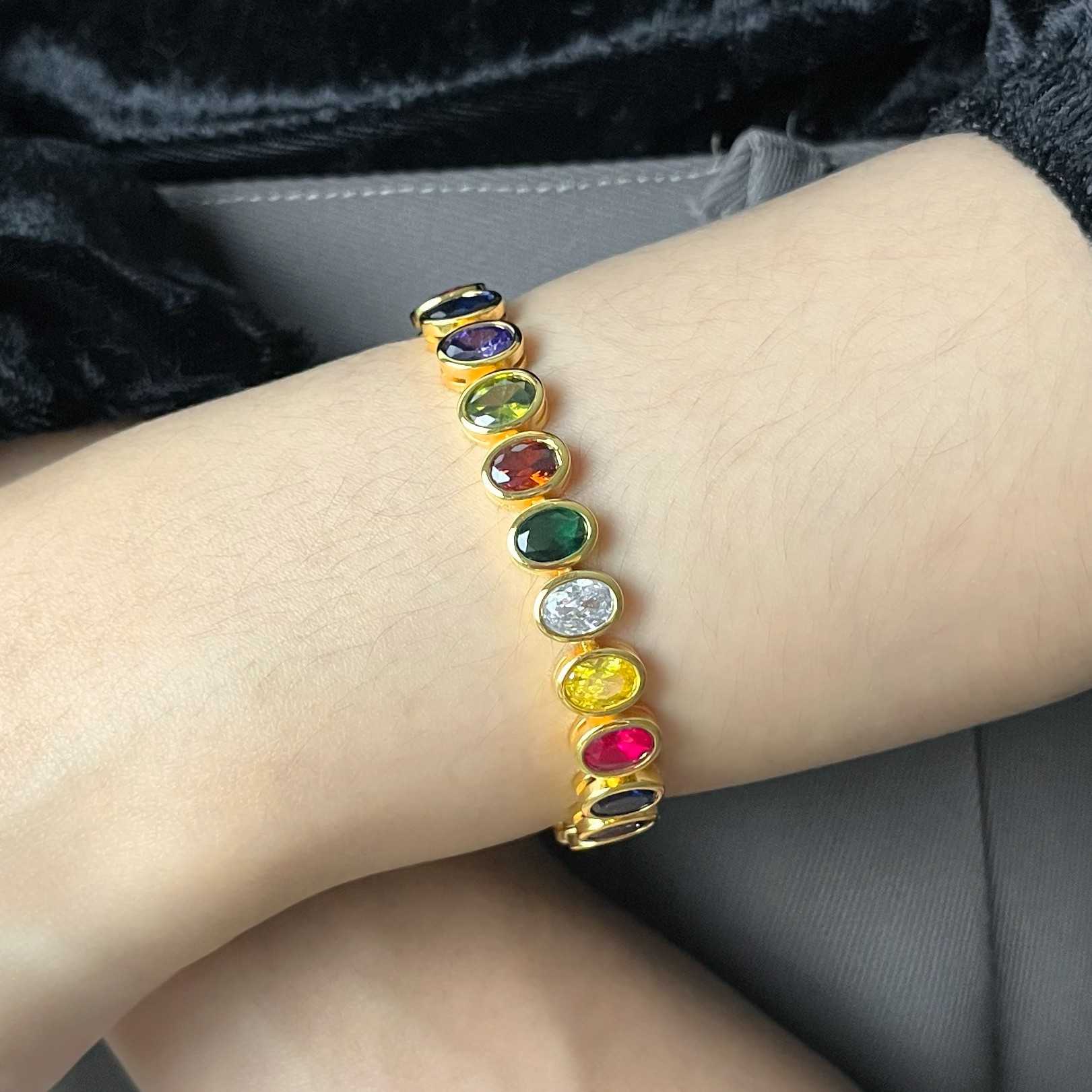 ส่งฟรี สร้อยข้อมือนพเก้า ตัวเรือนเศษทอง พูนทรัพย์ อัญมณีน้ำสวย งดงาม มีใบรับประกัน HD20H3