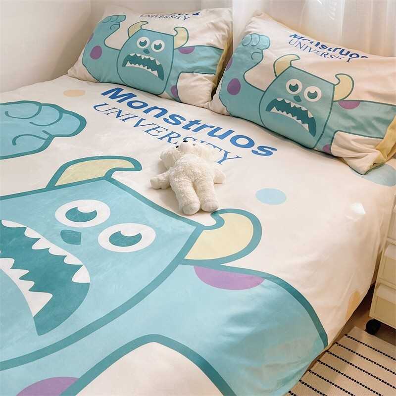 - PREORDER - ชุดผ้าปูที่นอนลายการ์ตูน  Monster  ผ้ากำมะหยี่ ( มีขนาด 3.5-6 ฟุต )
