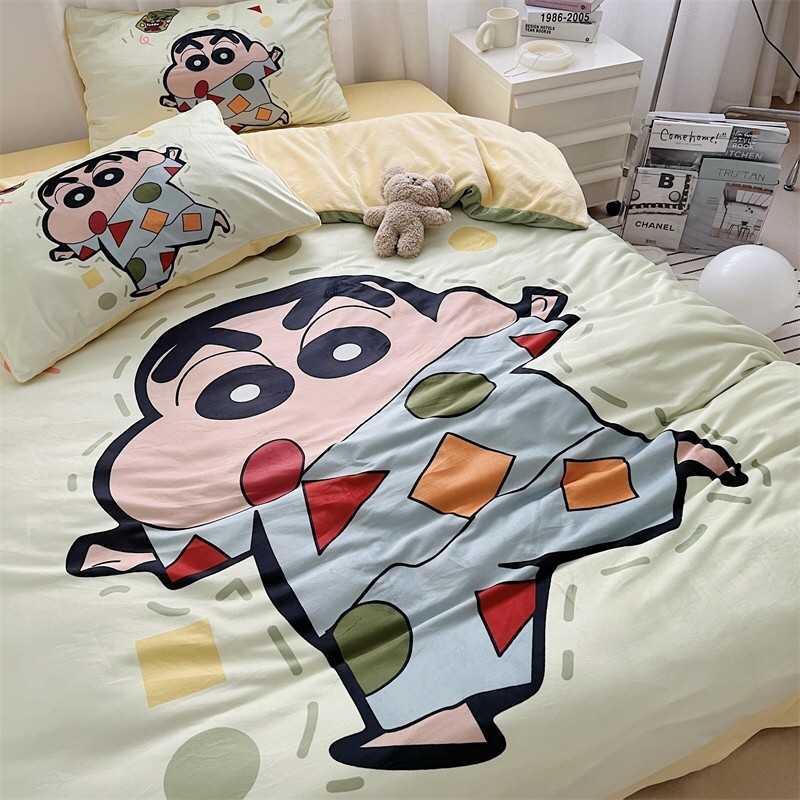 - PREORDER - ชุดผ้าปูที่นอนลายการ์ตูนชินจัง ผ้ากำมะหยี่ ( มีขนาด 3.5-6 ฟุต )