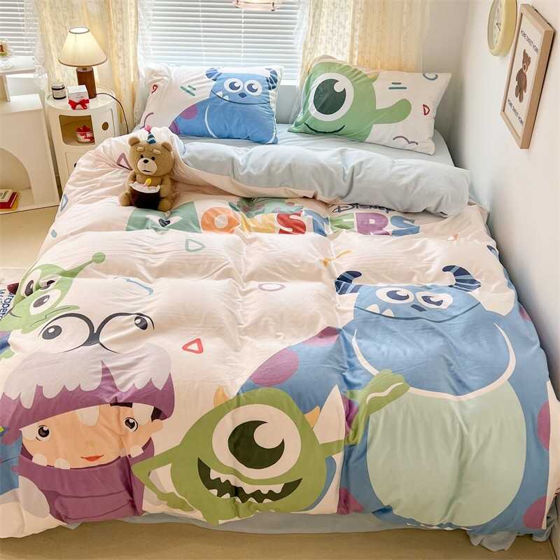 - PREORDER - ชุดผ้าปูที่นอนลายการ์ตูน   Monster ผ้ากำมะหยี่ ( มีขนาด 3.5-6 ฟุต )