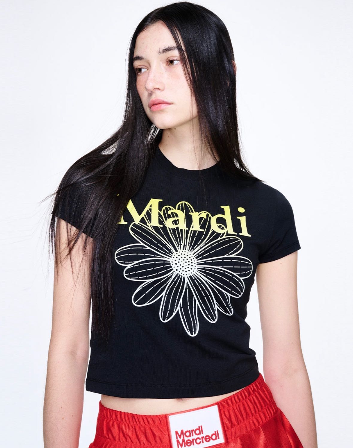 (พร้อมส่ง) Mardi Mercredi cropped gradation black yellow