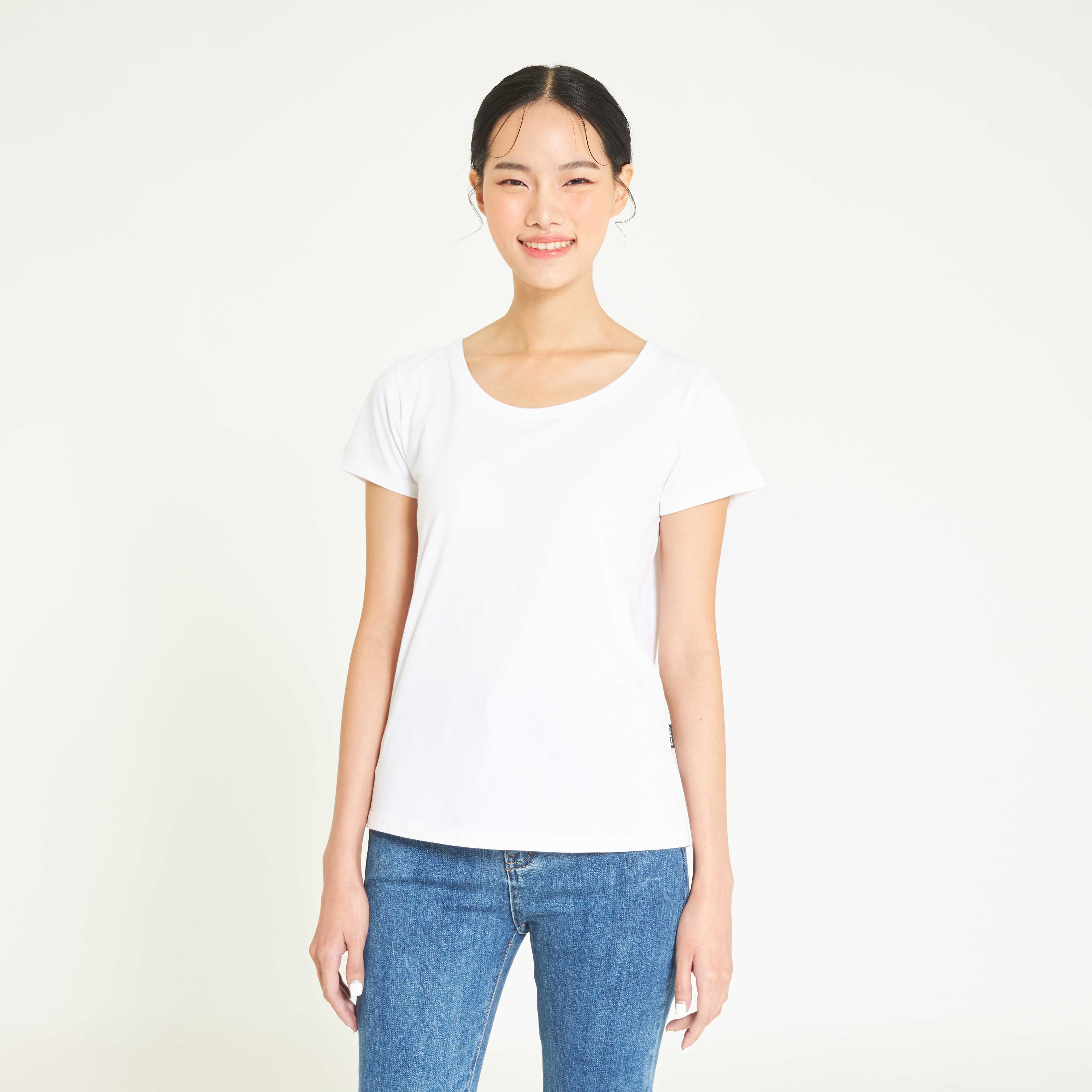 Yuedpao เสื้อยืดผู้หญิงคอกลม Women_คอกลม_สีขาว