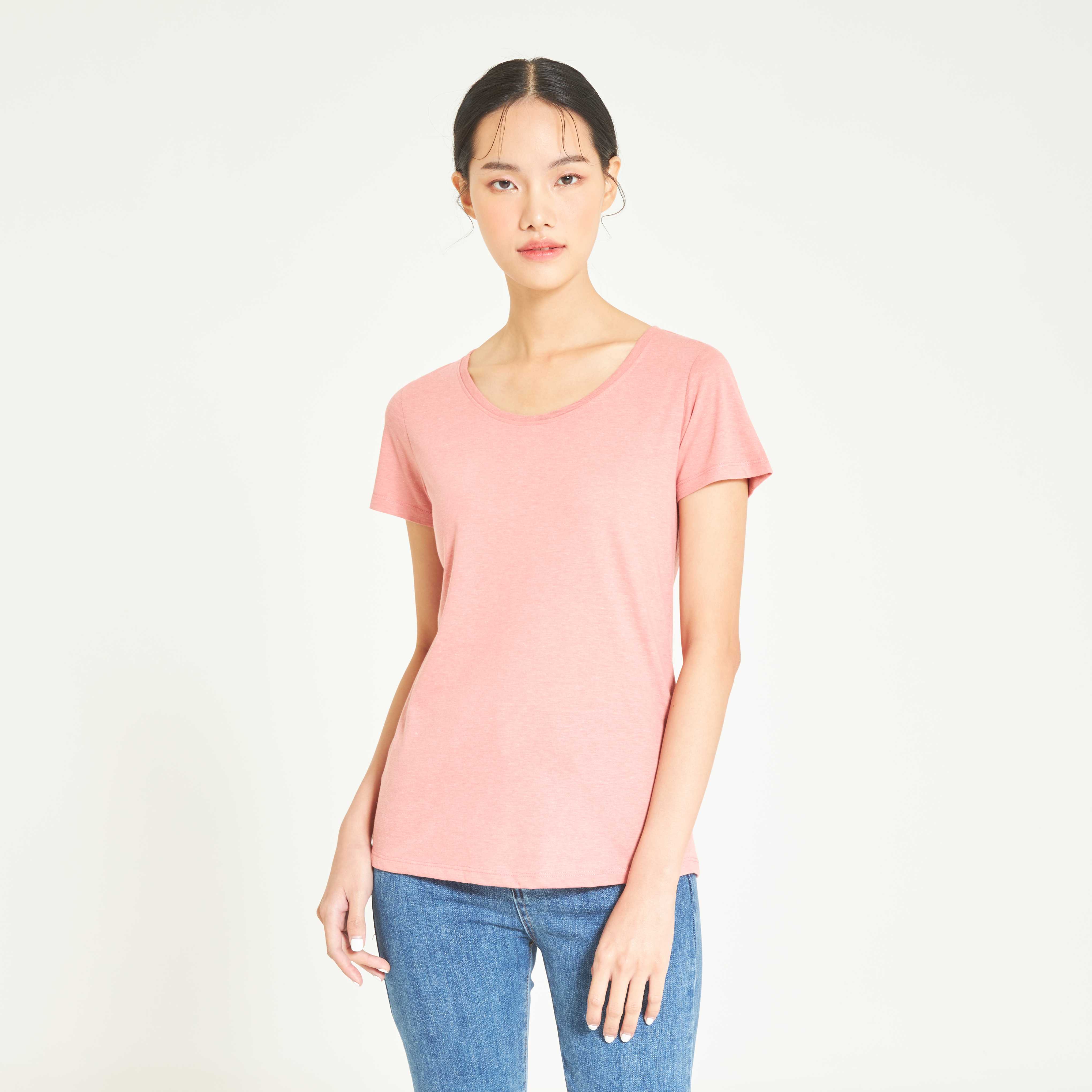 Yuedpao เสื้อยืดผู้หญิงคอกลม  Women_คอกลม_Peach