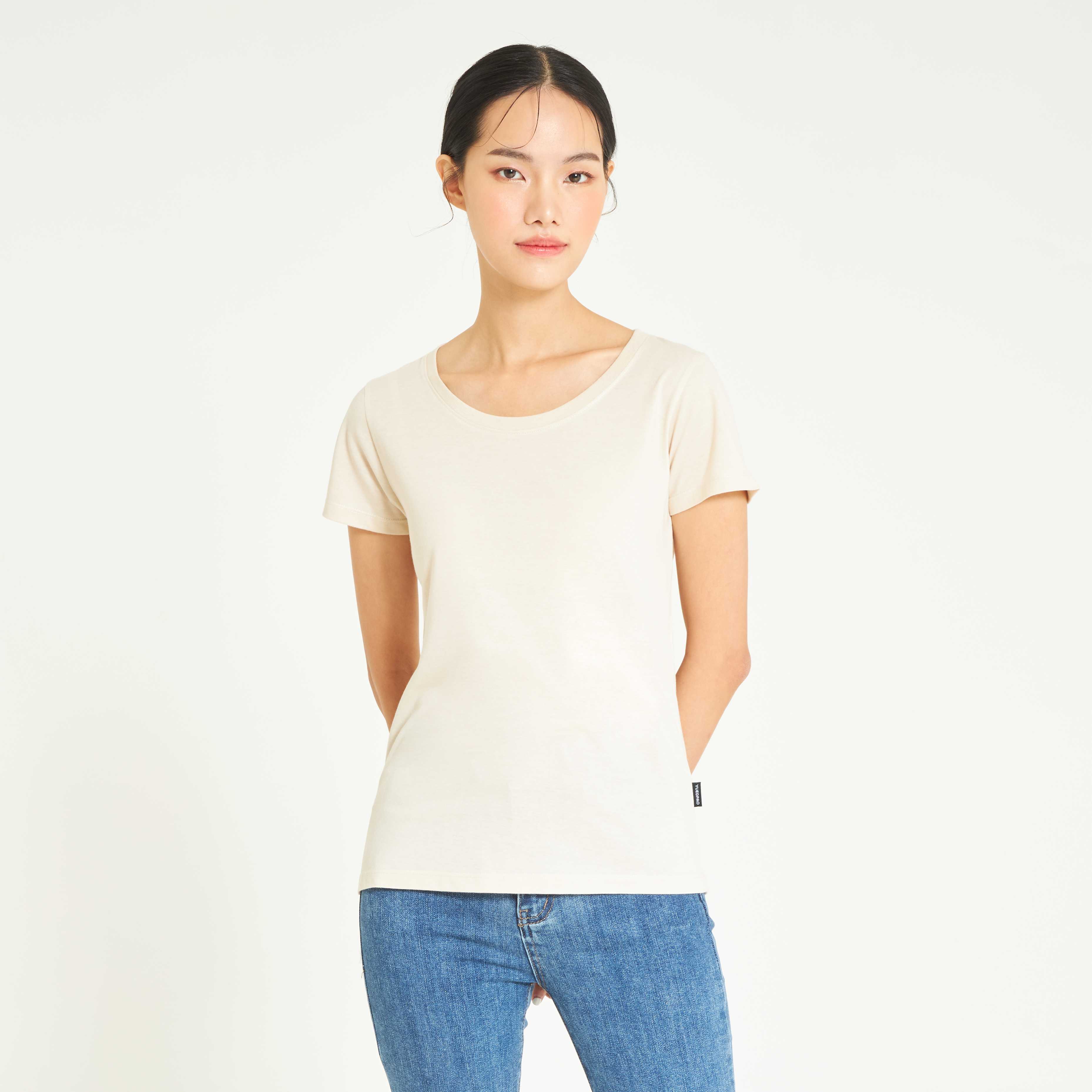 Yuedpao เสื้อยืดผู้หญิงคอกลม Women_คอกลม_Creamy