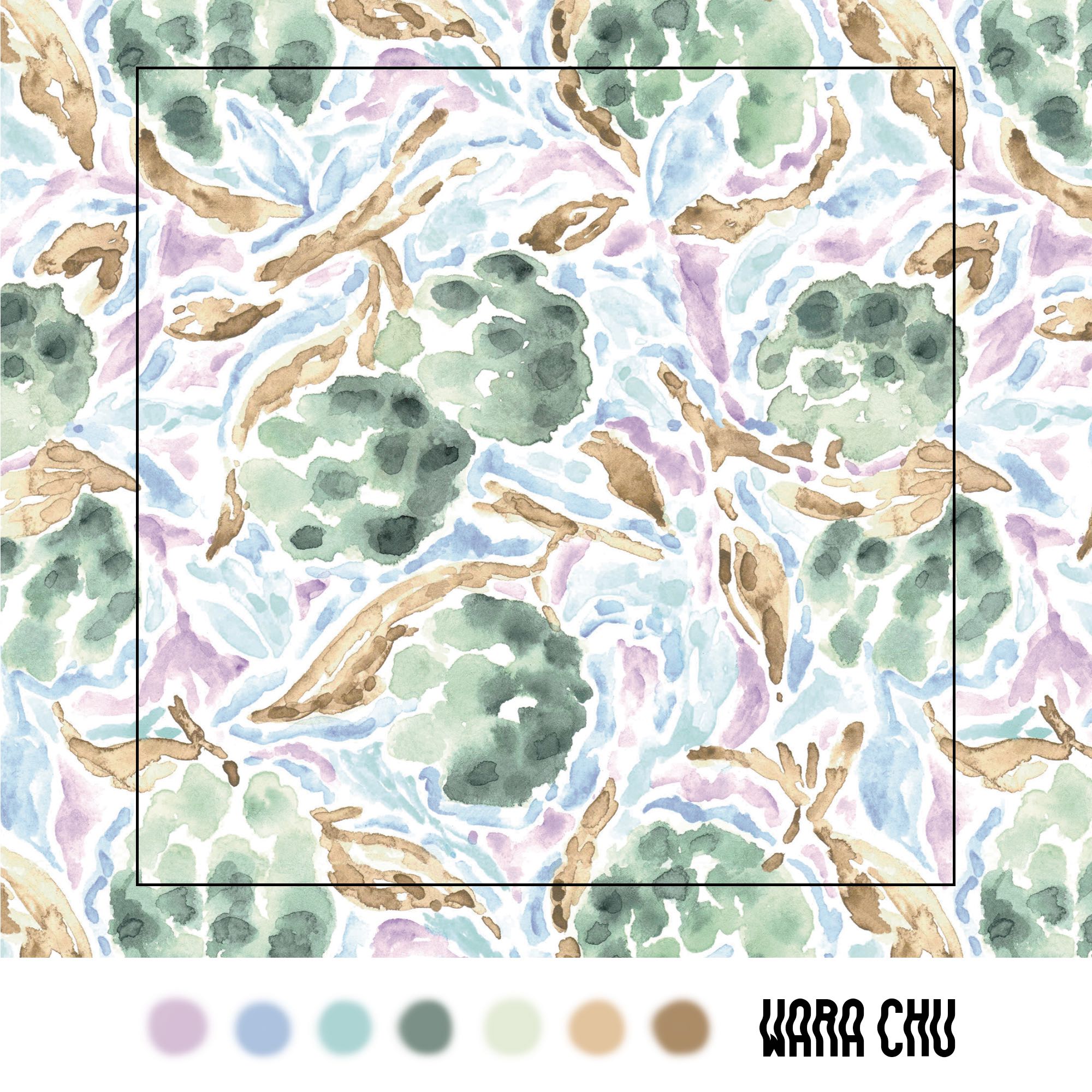 0005 ลายน้อยหน่าสีน้ำ ไฟล์ลายผ้า ลายต่อเนื่อง repeat pattern