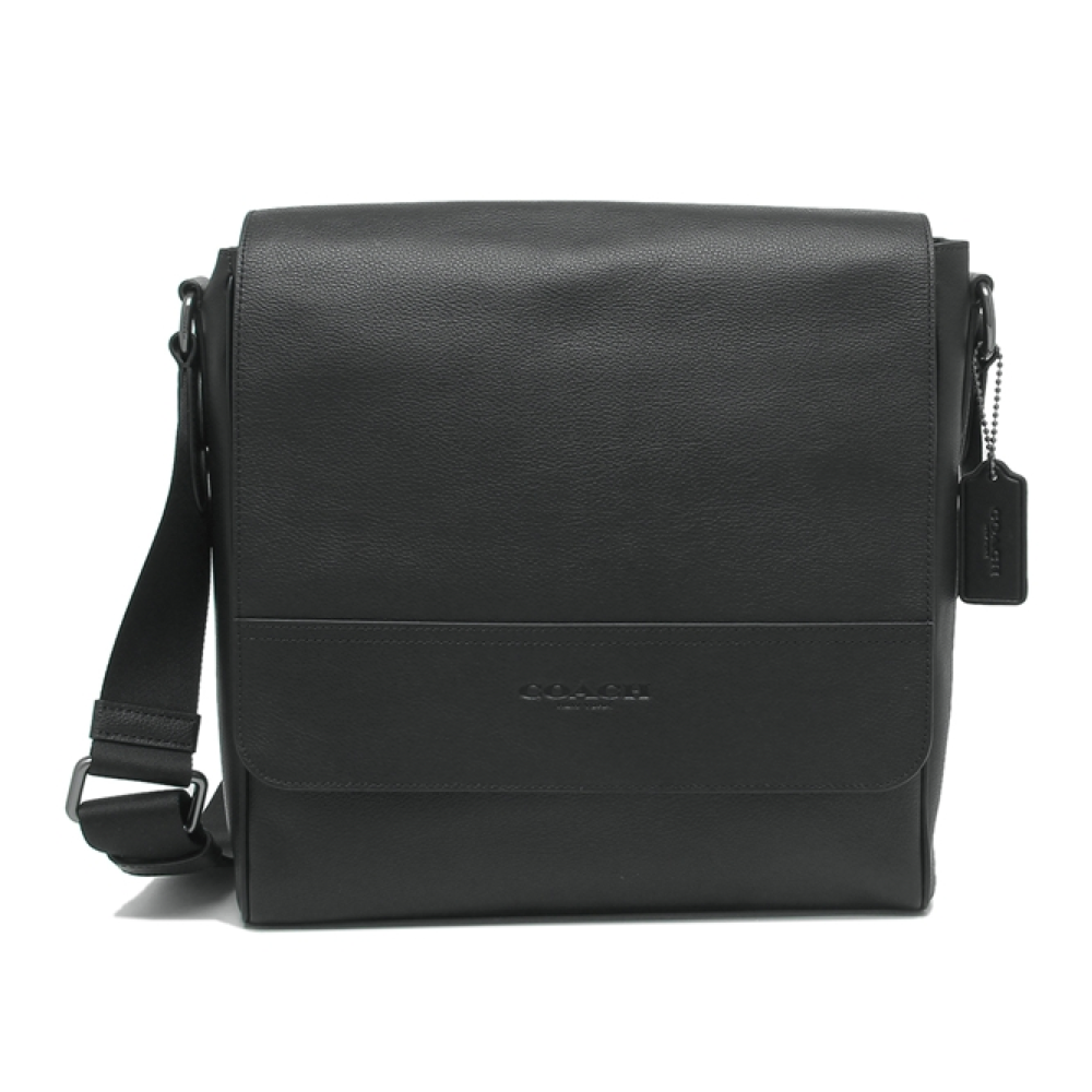 COACH แท้ COACH 68015 MEN HOUSTON MAP BAG IN SMOOTH CALF LEATHER Black