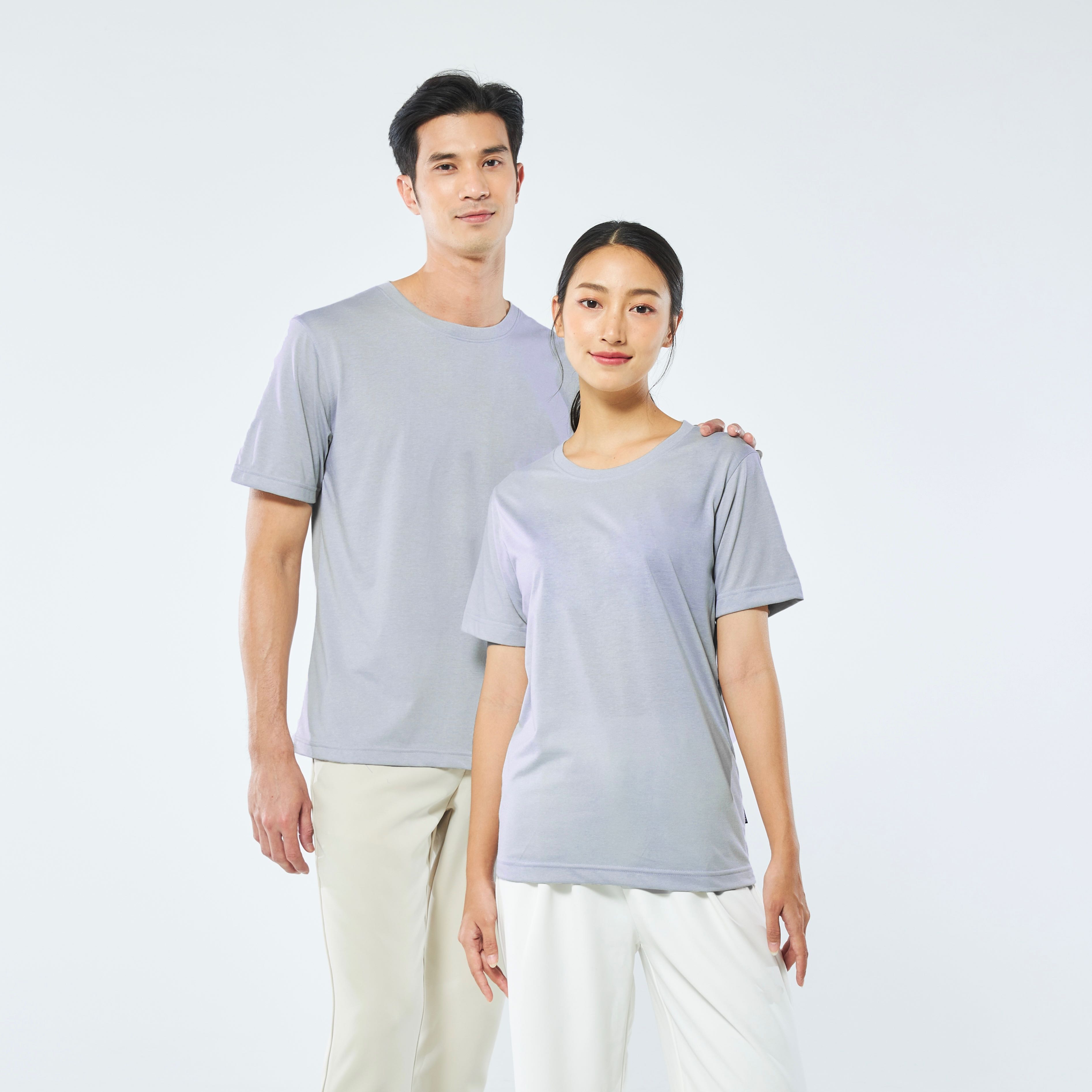 Yuedpao เสื้อยืดเปล่า เสื้อยืดไม่ต้องรีด เสื้อสีพื้น รุ่น Ultra Soft  เสื้อคอกลม_สี BlueHawaii