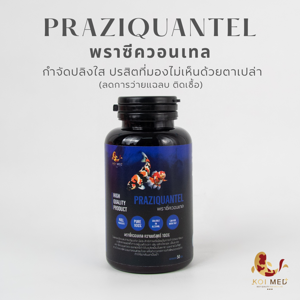 พราซี่ควอนเทล (PRAZIQUANTEL) 100% ไม่ผสมแป้ง