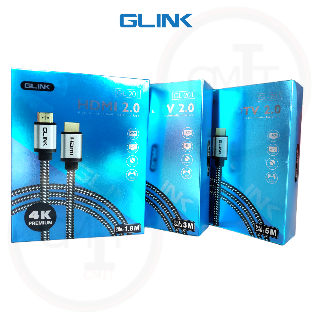 สาย HDMI V2.0 สายถัก ยี่ห้อ GLINK รองรับความคมชัดระดับ 4K