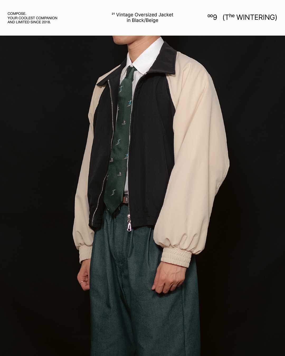FW22/21 Vintage Oversized Jacket in Black/Beige