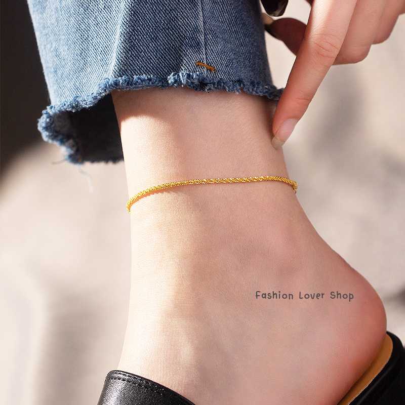 สร้อยข้อเท้าเกลียวทอง สร้อยข้อเท้า สร้อยข้อเท้าสำหรับผู้หญิง Anklet สร้อยข้อเท้าแฟชั่น
