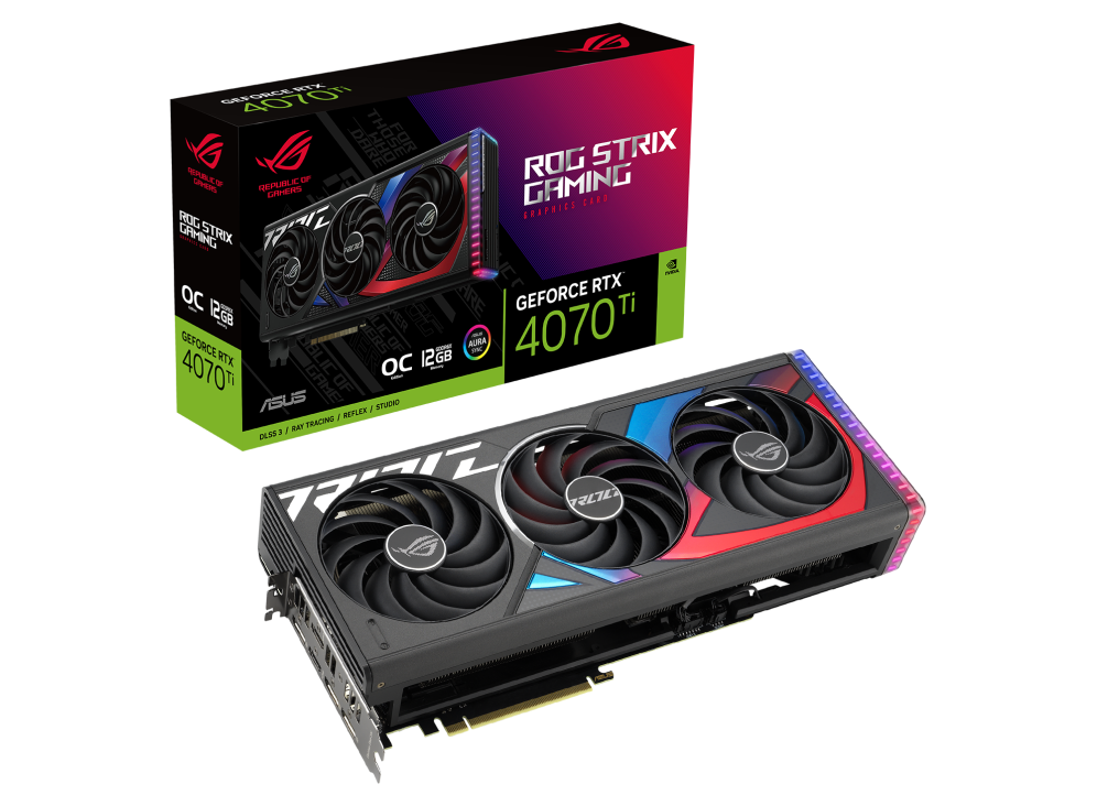 VGA การ์ดจอ ASUS GEFORCE ROG STRIX 4070 Ti O12G GAMING - 12GB GDDR6X ประกันศูนย์ 3 ปี