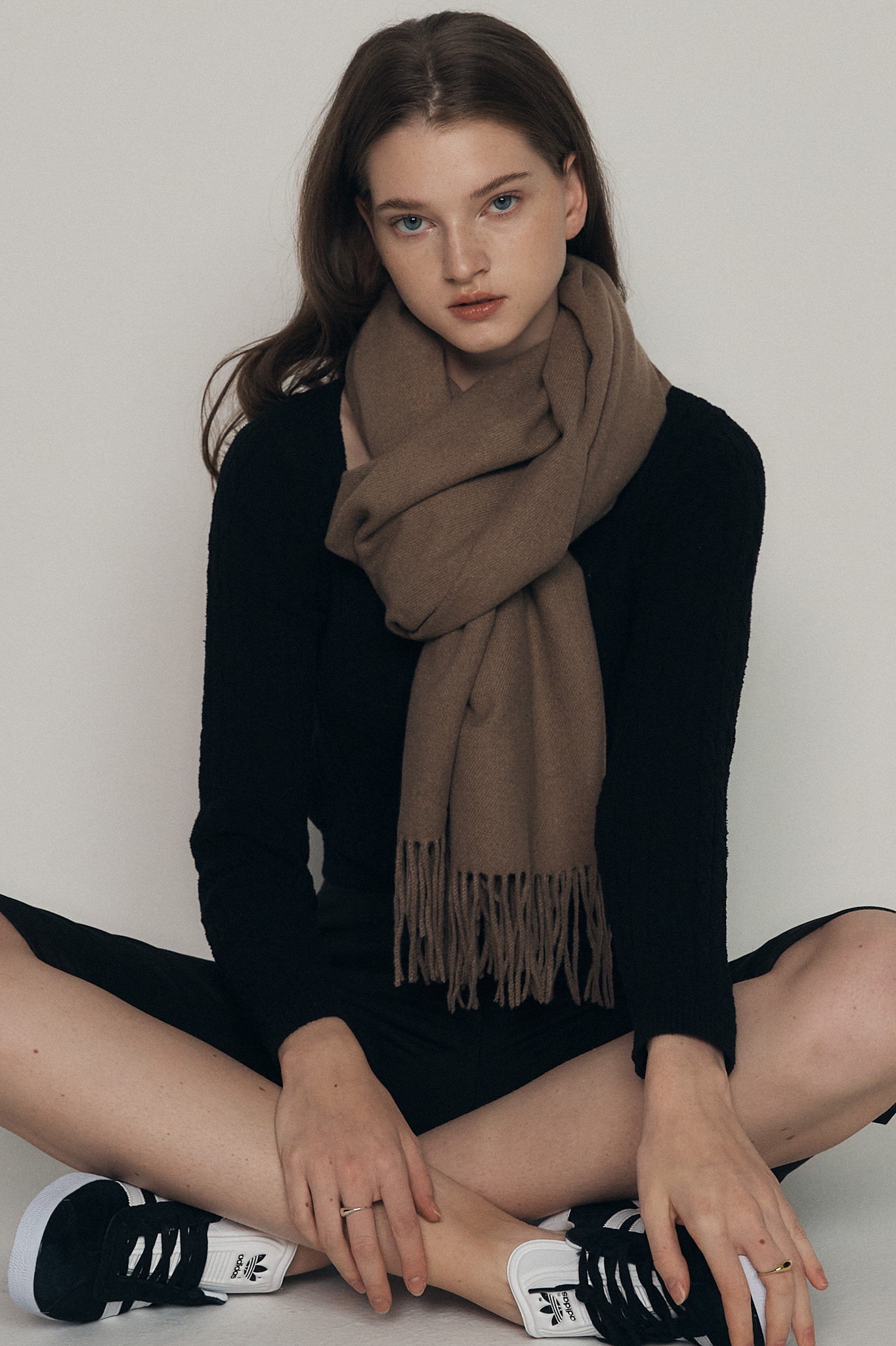 (พร้อมส่ง) Cashmere Coffee Brown Scarf ผ้าพันคอ
