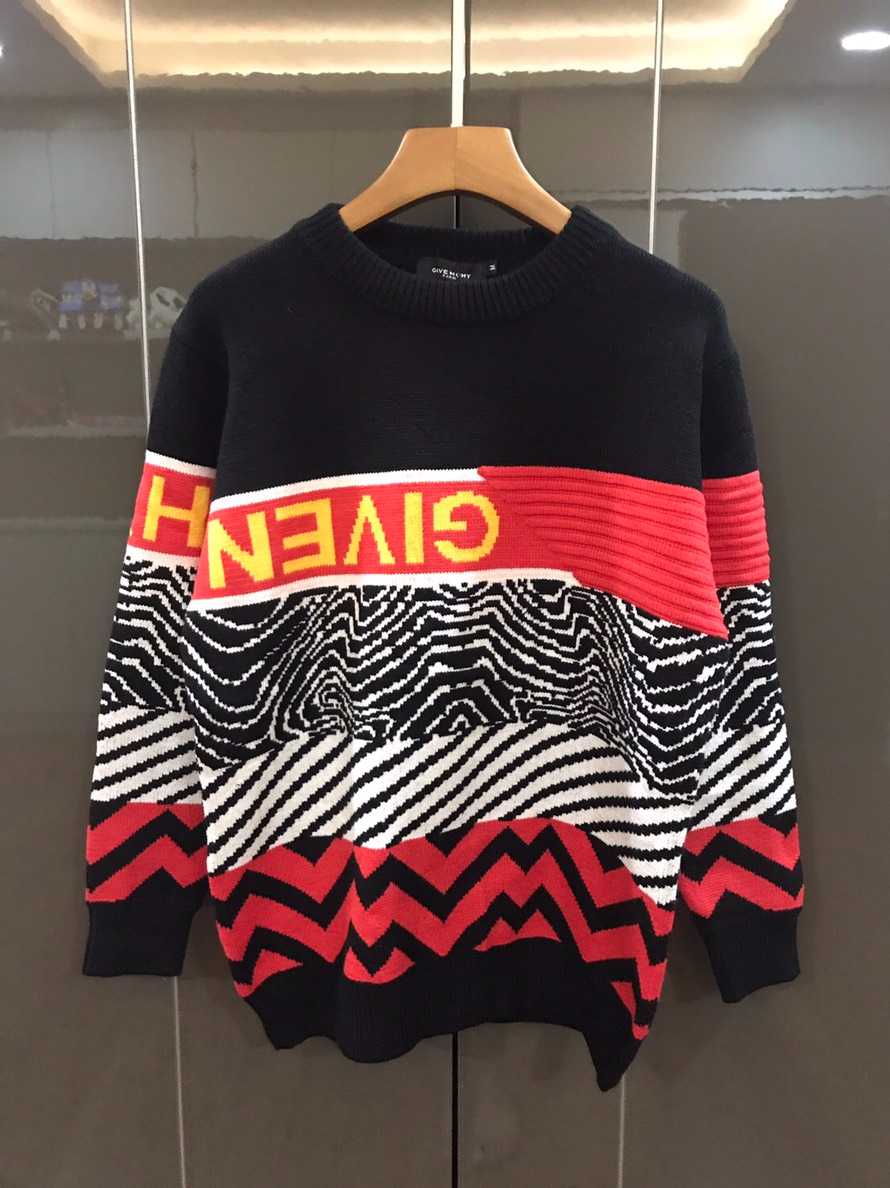 GIVENCHY PULLOVER EN LAINE JACQUARD เสื้อกันหนาวสเวตเตอร์ ผ้าไหมพรม จิวองชี่