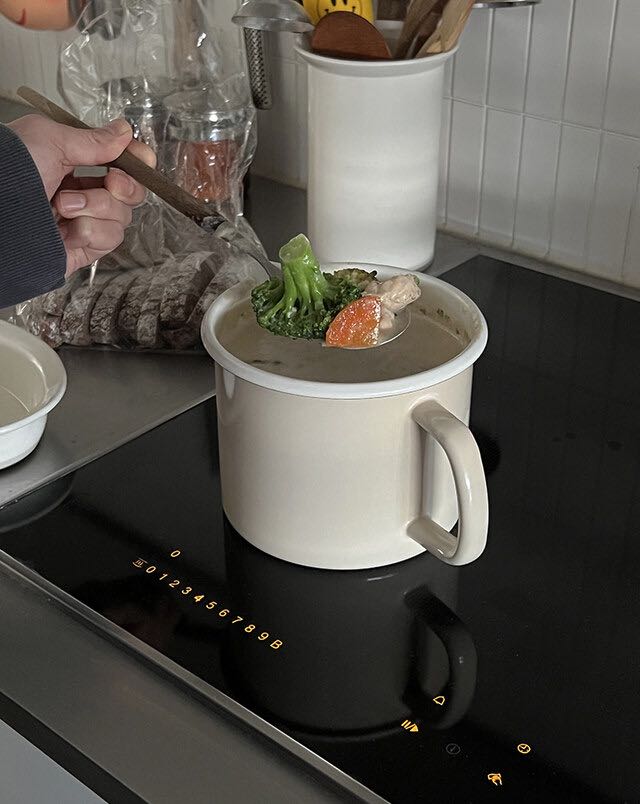  Enamel Pot+ฝาปิด Made in Korea🇰🇷