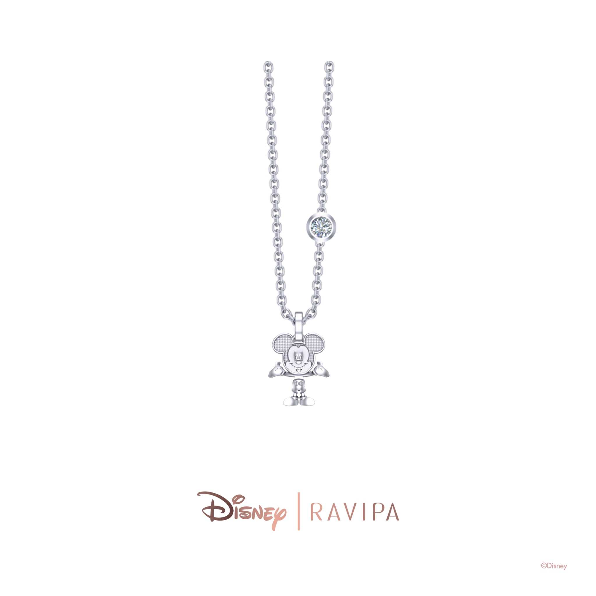 Disney 100 Silver Mickey Mouse Necklace