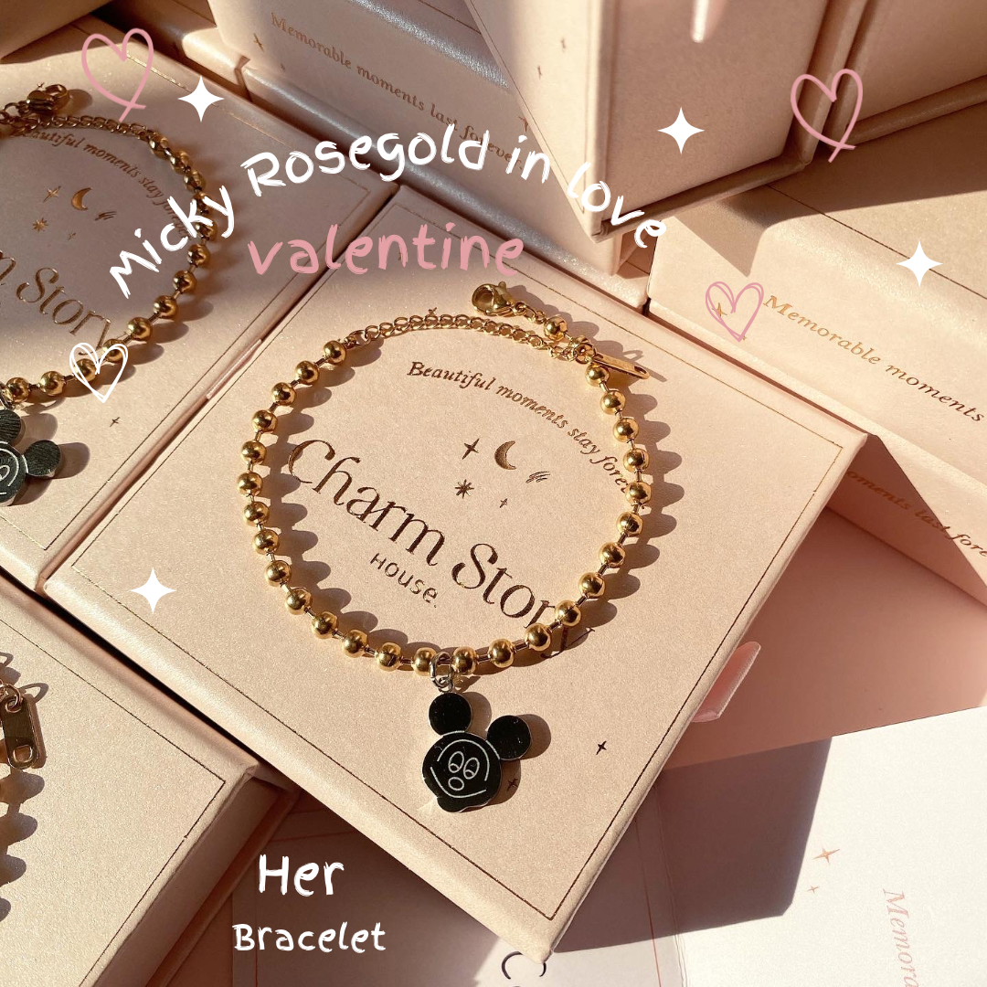 สร้อยข้อมือ Micky Rosegold in love 