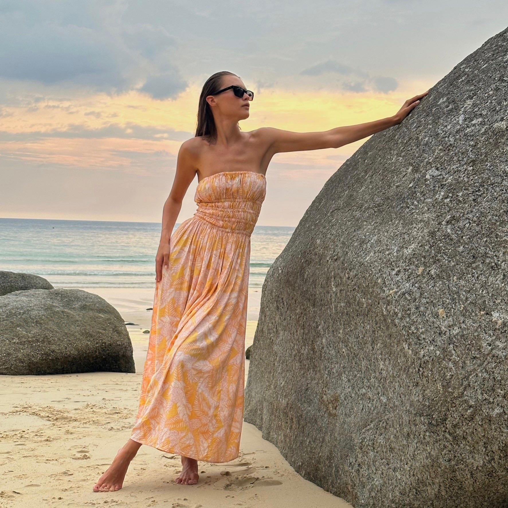 Tropical Dream Maxi Dress : Yellow Tropical