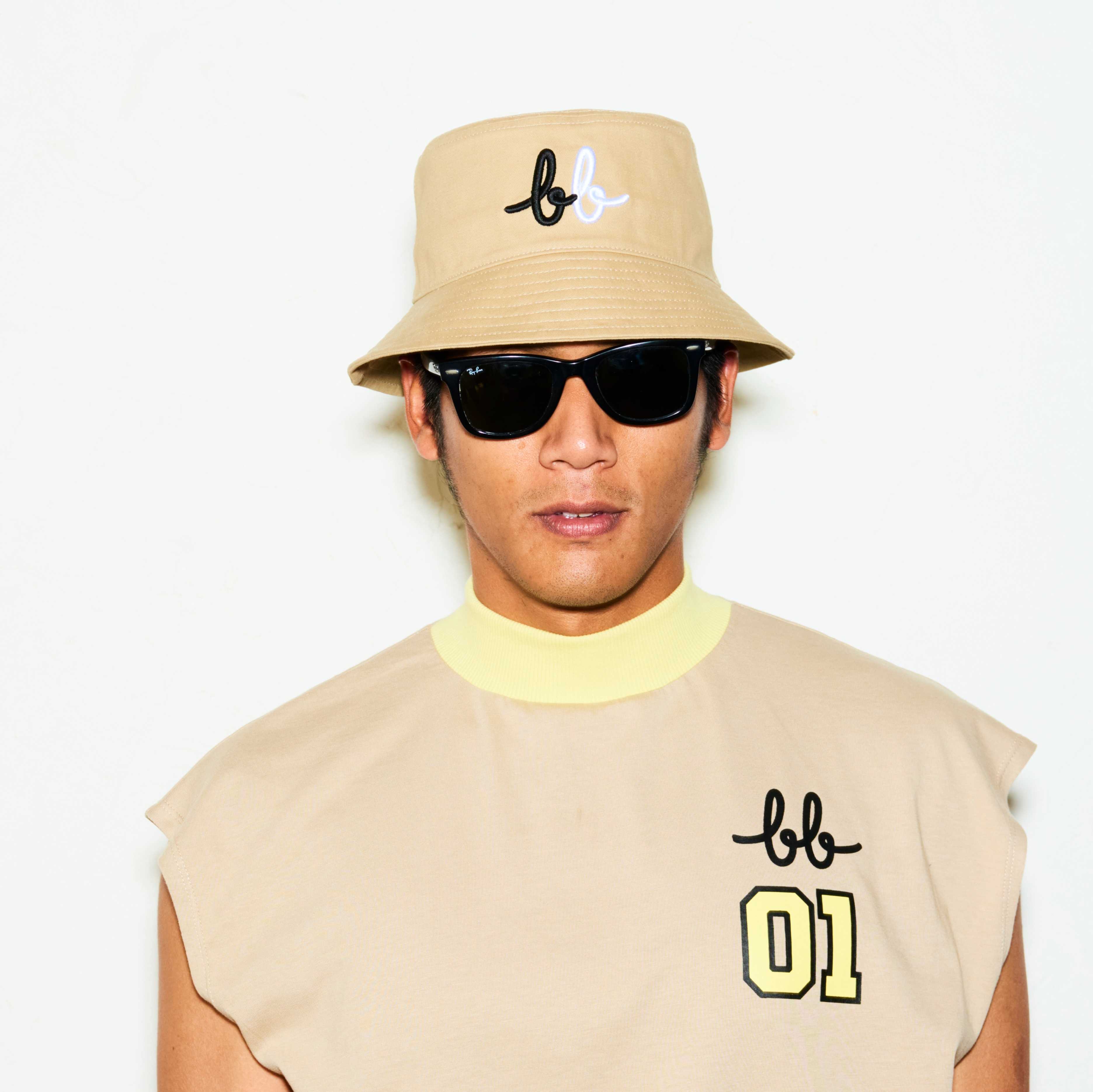 Twill Bucket Hat with B/W BB Embroidery - สีแซนด์ (Sand)