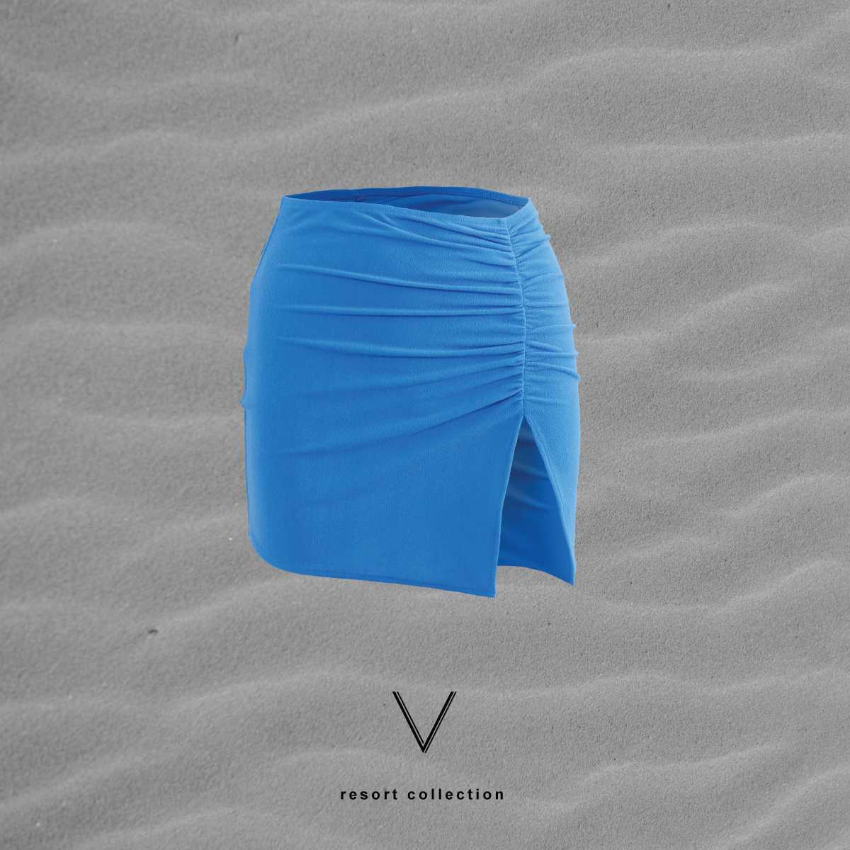 RESORT COLLECTION 2023 BLUE MINI SKIRT กระโปรงสั้นใส่ทับชุดว่ายน้ำ