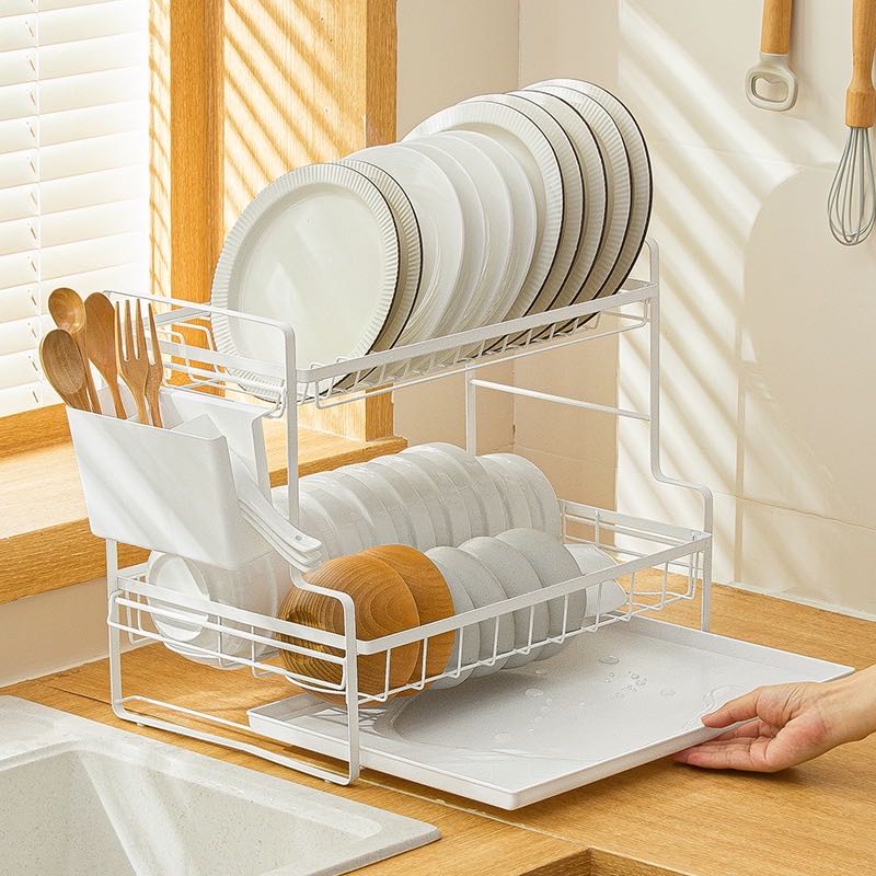 🌟NEW Dish Drainer Double Layer Rack ชั้นวางจาน ที่วางจาน 2 ชั้น