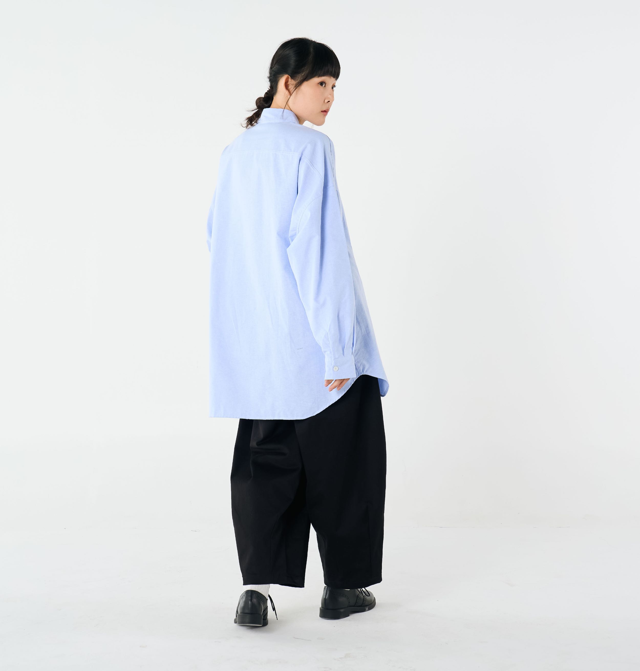 เสื้อเชิ้ตบอยเฟรนด์ ยูนิเซ็กส์ โอเวอร์ไซส์ สีฟ้า