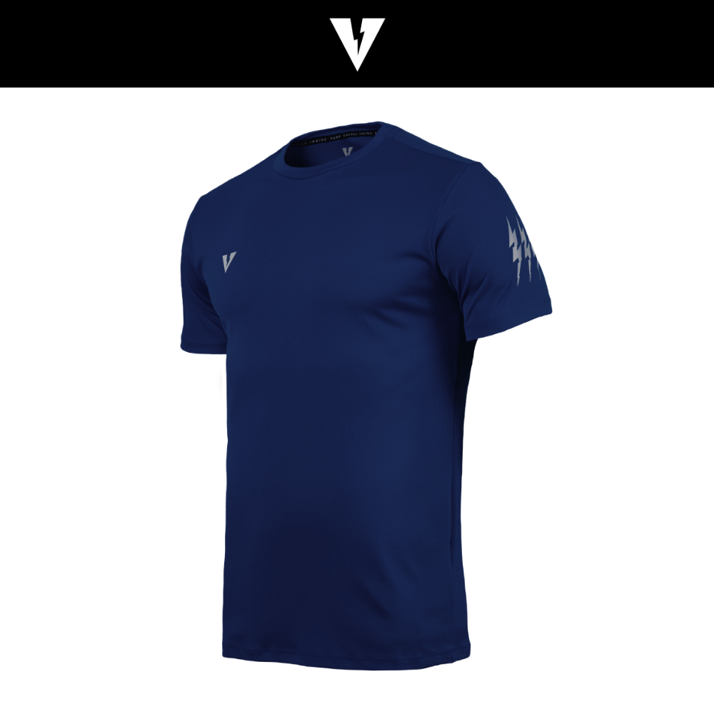 ACCE 004 TRAINING SHIRTS NAVY BLUE  เสื้อแขนสั้น เทรนนิ่ง กีฬา ออกกำลังกาย สีน้ำเงิน